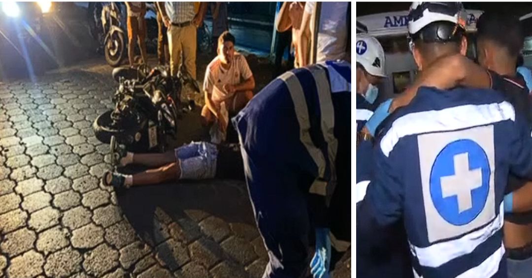 Motociclista y pasajera lesionados tras esquivar un perro en Managua ...